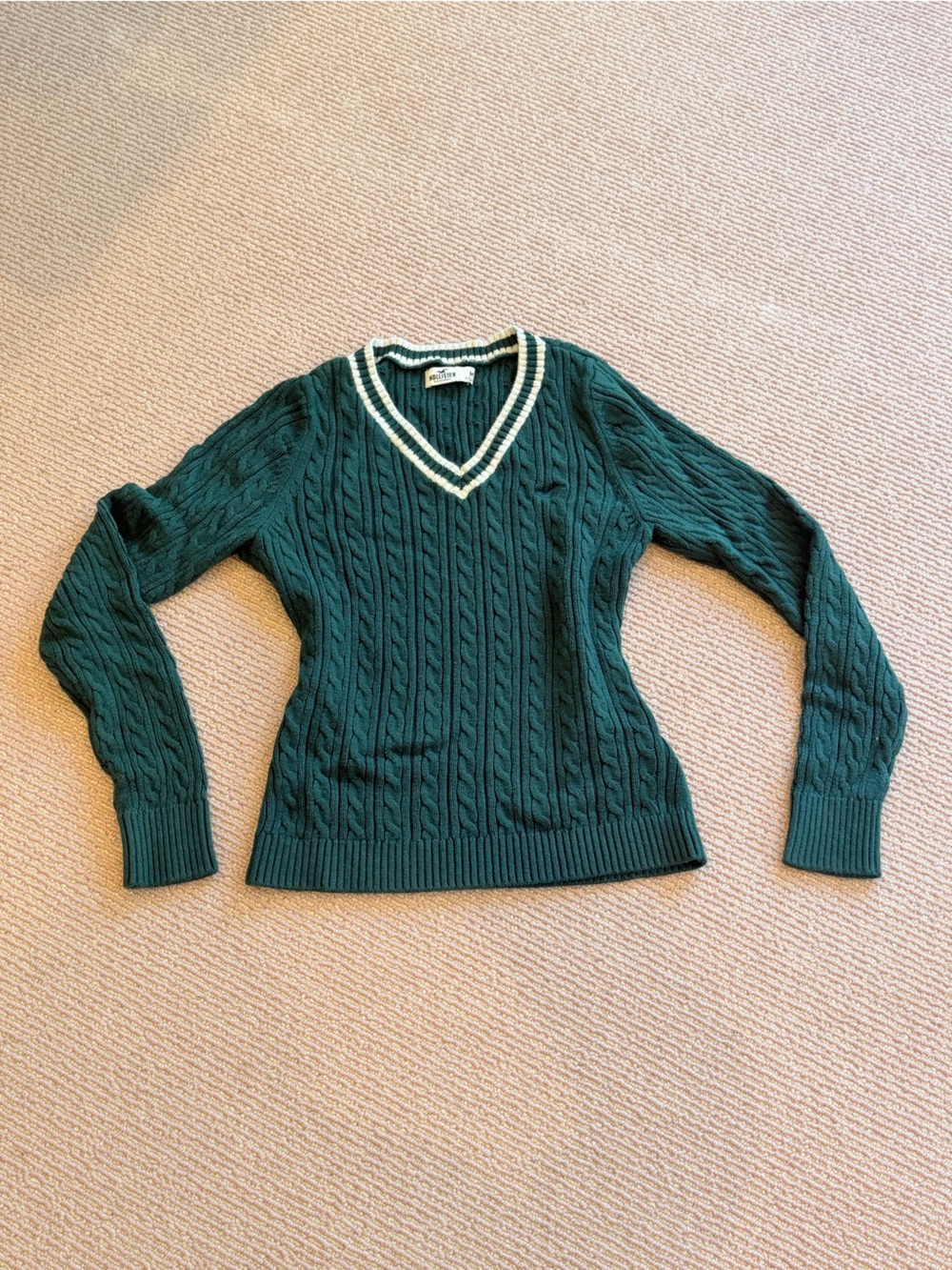 Green Cable Knit Hollister Sweater